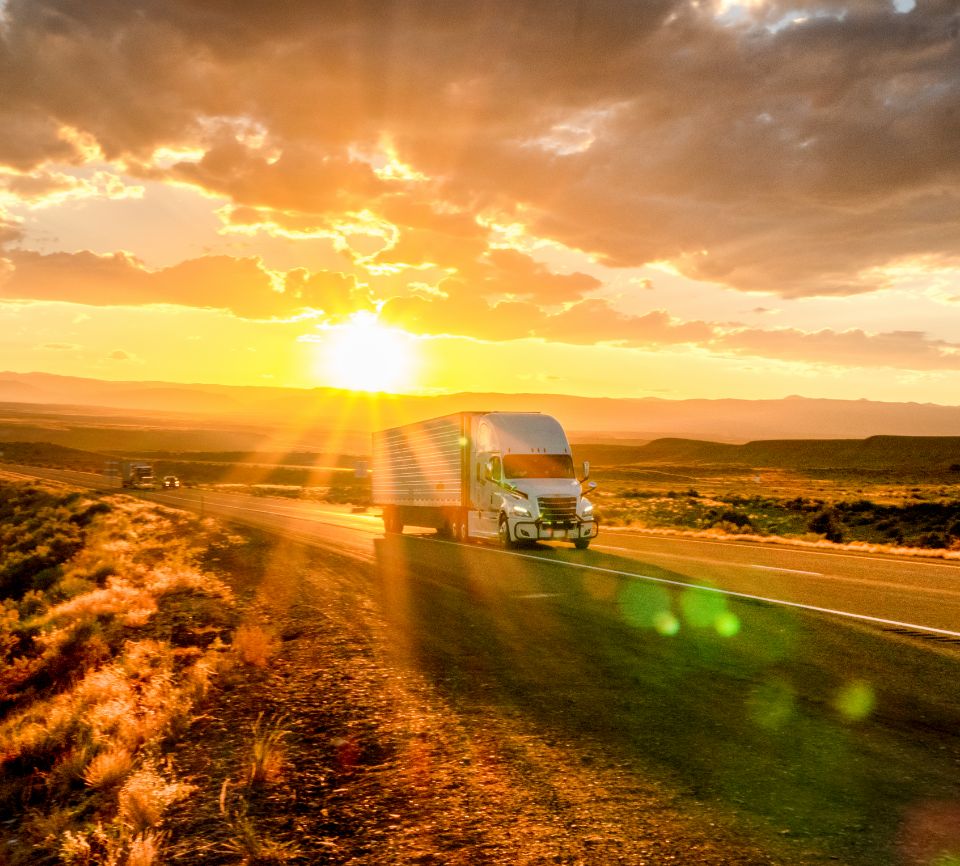 CRST Truck Driving in the desert